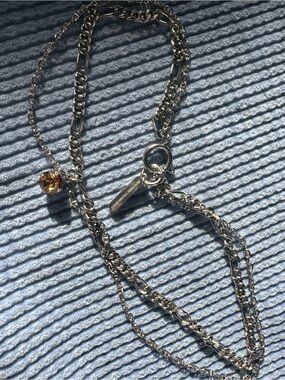 LOT Justine Clenquet Silver Multi-Chain Necklace and Flower Choker